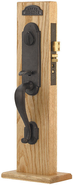 Emtek 3321 Cheyenne Single Cylinder Keyed Entry Sandcast Bronze Mortise Handleset - Stellar Hardware and Bath 