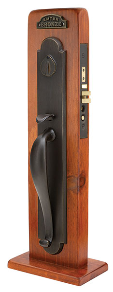 Emtek 3322Topeka Single Cylinder Keyed Entry Sandcast Bronze Mortise Handleset - Stellar Hardware and Bath 