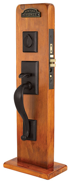 Emtek 3324Rectangular Single Cylinder Keyed Entry Sandcast Bronze Sectional Mortise Handleset - Stellar Hardware and Bath 