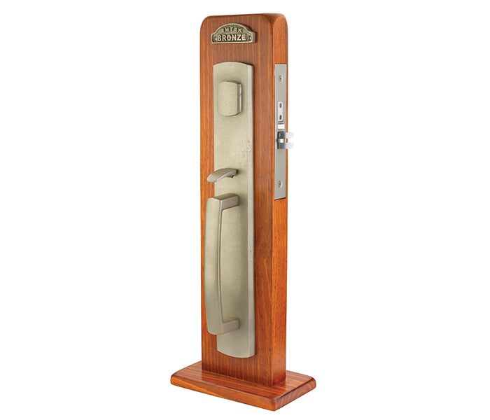 Emtek 3330Longmont Single Cylinder Keyed Entry Rustic Modern Bronze Mortise Handleset - Stellar Hardware and Bath 