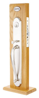 Emtek 3350 Albany Single Cylinder Keyed Entry Classic Brass Full Length Mortise Handleset - Stellar Hardware and Bath 