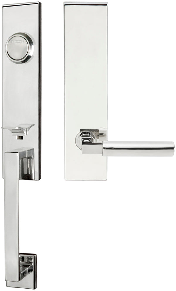 Inox MH221TDP-32-LH MH221 Aurora Lever, Tubular Dummy Handleset, Polished Stainless Steel, LH - Stellar Hardware and Bath 