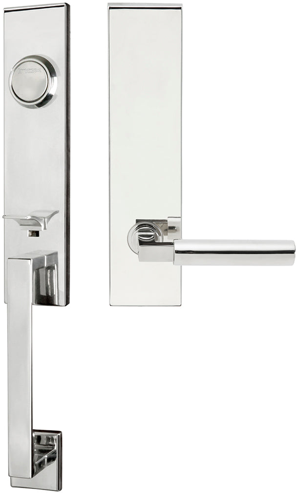 Inox MH221TDP-SP-LH MH221 Aurora Lever, Tubular Dummy Handleset, Split Finish Polished/Satin Stainless Steel, LH - Stellar Hardware and Bath 