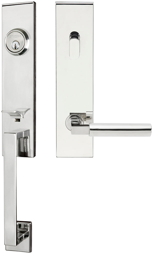 Inox MH221C573-32-LH MH221 Aurora Lever, Tubular Entry Handleset, Polished Stainless Steel, LH - Stellar Hardware and Bath 