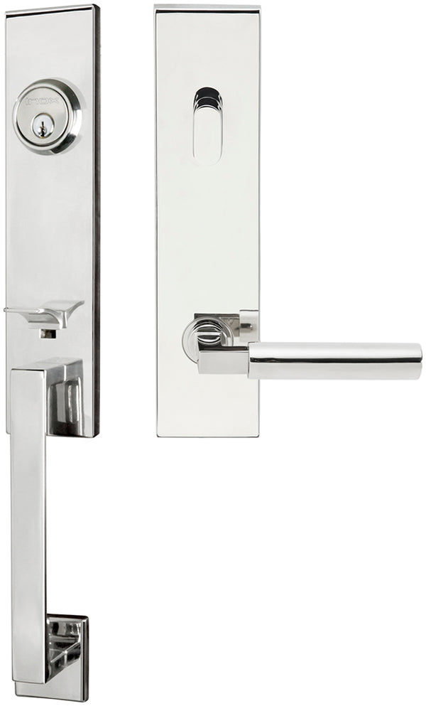 Inox MH221C563-32-RH MH221 Aurora Lever, Tubular Entry Handleset, Polished Stainless Steel, RH - Stellar Hardware and Bath 