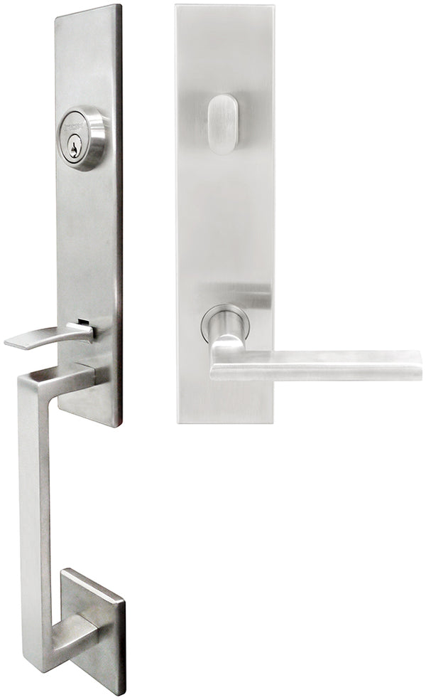 Inox MH243C563-32D-RH MH243 Sunrise Lever, Tubular Entry Handleset, Satin Stainless Steel, RH - Stellar Hardware and Bath 