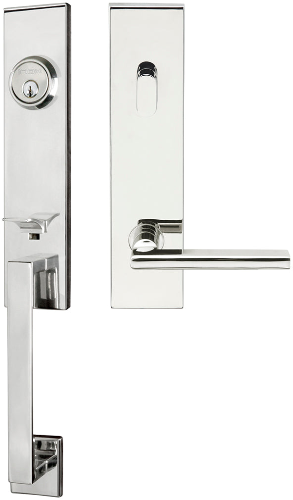 Inox MH243C573-32-RH MH243 Sunrise Lever, Tubular Entry Handleset, Polished Stainless Steel, RH - Stellar Hardware and Bath 