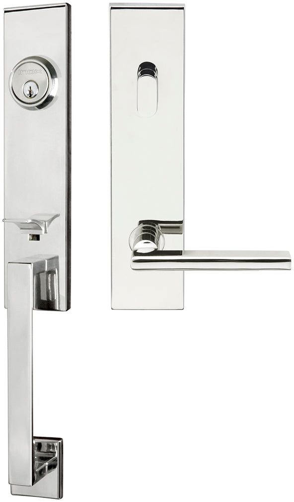 Inox MH243C563-32-LH MH243 Sunrise Lever, Tubular Entry Handleset, Polished Stainless Steel, LH - Stellar Hardware and Bath 