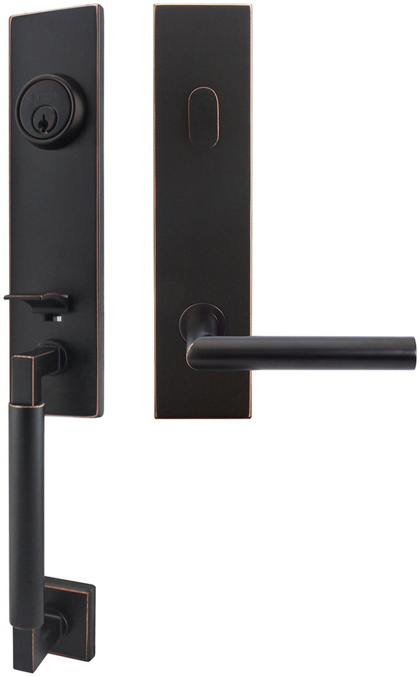 Inox NY105C563-10B-LH NY105 Frankfurt Lever, Tubular Entry Handleset, Oil Rubbed Bronze, LH - Stellar Hardware and Bath 