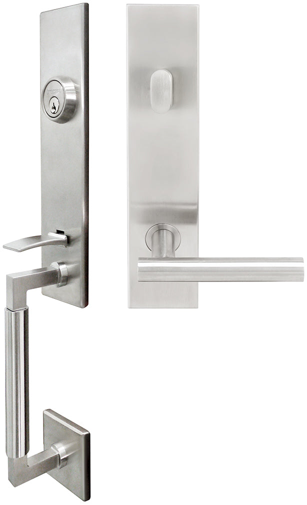 Inox NY106C573-32D-RHR NY106 Copenhagen Lever, Tubular Entry Handleset, Satin Stainless Steel, RHR - Stellar Hardware and Bath 