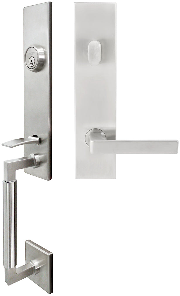 Inox NY345C563-32D-LH NY345 Tokyo Lever, Tubular Entry Handleset, Satin Stainless Steel, LH - Stellar Hardware and Bath 