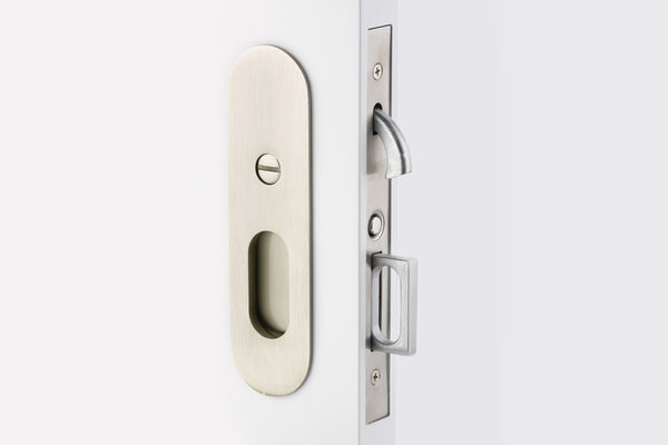 Emtek 2165 Privacy  Function Pocket Door Mortise -
Narrow Oval - Stellar Hardware and Bath 