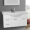 39 Inch Wall Mount Glossy Anthracite Bathroom Vanity Set - Stellar Hardware and Bath 