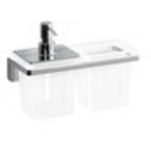 Laufen 3.8468.5.004.000.1  
Lb3 Classic Wall Mounted Square Drinking Glass, Soap Dispenser And Holder9-7/8" L x 6-1/4" W x 5-7/8" H - Stellar Hardware and Bath 