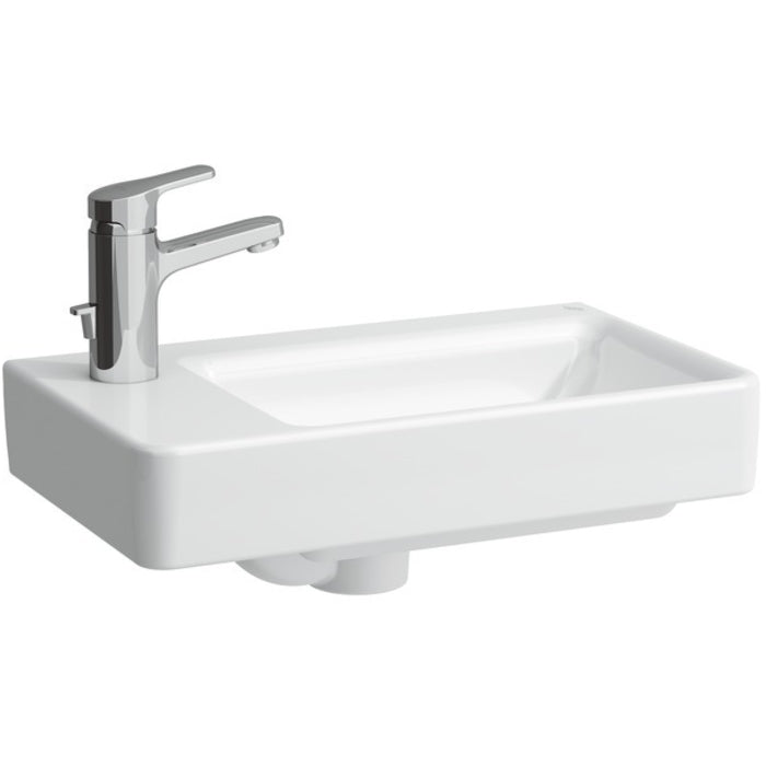 Laufen 8.1595.5.000.104.1  
 Pro Handrinse Washbasin- Asymmetric Left 18-7/8" L x 11" W x 3-3/8" H - Stellar Hardware and Bath 