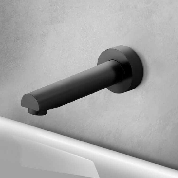 Round Matte Black Tub Spout - Stellar Hardware and Bath 