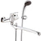 Chrome Wall Mount Tub Faucet with Long Swivel Spout and Hand Shower - Stellar Hardware and Bath 