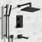 Galiano Matte Black Thermostatic Tub and Shower System with 8" Rain Shower Head and Hand Shower - Stellar Hardware and Bath 