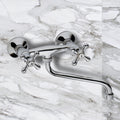 Chrome Wall Mount Tub Faucet with Long Swivel Spout - Stellar Hardware and Bath 