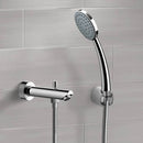 Chrome Wall Mounted Tub Spout Set with Hand Shower - Stellar Hardware and Bath 