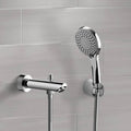 Chrome Wall Mounted Tub Spout Kit with Hand Shower - Stellar Hardware and Bath 