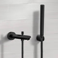 Matte Black Wall Mounted Tub Spout Kit with Hand Shower - Stellar Hardware and Bath 