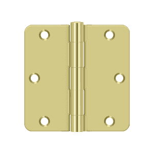 Deltana S35R4N Non-Removable Pin Radius Corner Hinge - 3 1/2'' x 3 1/2'' x 1/4'' - Stellar Hardware and Bath 