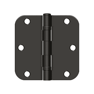 Deltana S35R5BB Ball Bearing Residential Radius Corner Hinge - 3 1/2'' x 3 1/2'' x 5/8'' - Stellar Hardware and Bath 