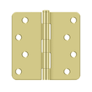 Deltana S44R4N Residential Non-Removable Pin Radius Corner Hinge - 4'' x 4'' x 1/4'' - Stellar Hardware and Bath 