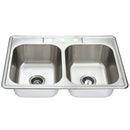 Fine Fixture Drop in - Equal Double Bowl: S451 - Stellar Hardware and Bath 