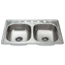 Fine Fixture Drop in - Equal Double Bowl: S454 - Stellar Hardware and Bath 