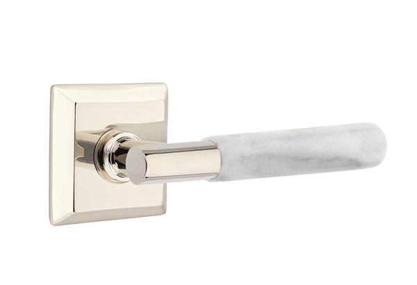 Emtek  EMTEK SELECT, T-Bar White Marble Lever - Stellar Hardware and Bath 