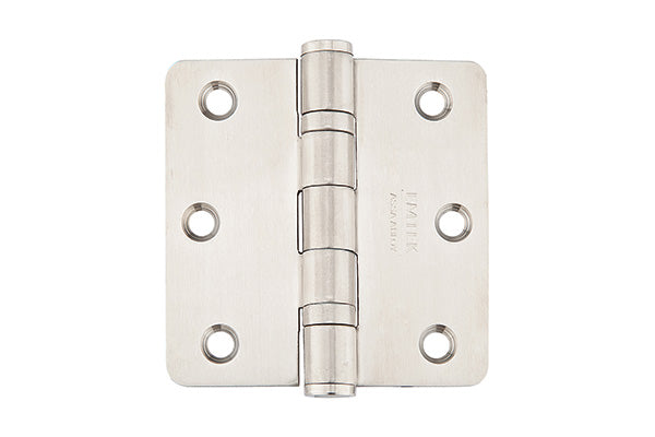 Emtek 9842332D Radius Corner Heavy Duty Ball Bearing Stainless Steel Hinges 3 1/2'' x 3 1/2'' x 1/4'' - Stellar Hardware and Bath 