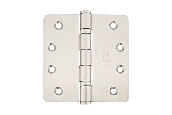 Emtek 9842432D Radius Corner Heavy Duty Ball Bearing Stainless Steel Hinges 4'' x 4'' x 1/4'' - Stellar Hardware and Bath 