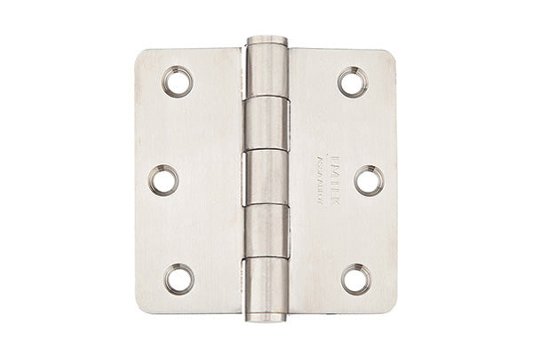 Emtek 9812332D Radius Corner Residential Duty Stainless Steel Hinges 3 1/2'' x 3 1/2'' x 1/4'' - Stellar Hardware and Bath 