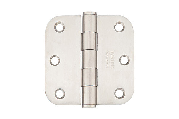 Emtek 9813332D Radius Corner Residential Duty Stainless Steel Hinges 3 1/2'' x 3 1/2'' x 5/8'' - Stellar Hardware and Bath 