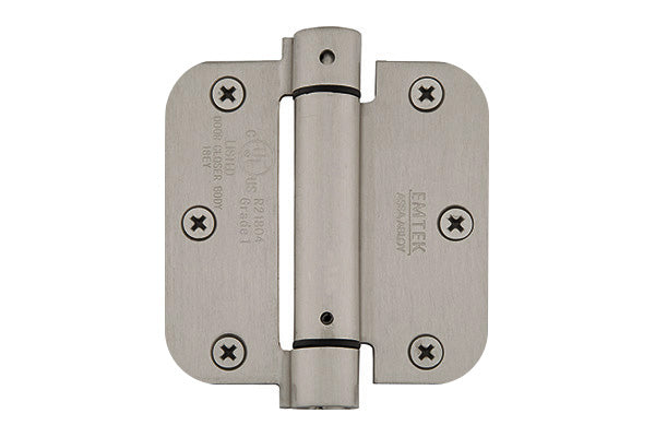 Emtek 95033 Radius Corner UL Listed Spring Steel Hinges 3 1/2'' x 3 1/2'' x 5/8'' - Stellar Hardware and Bath 