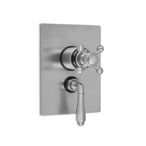 Rectangle Plate with Ball Cross Thermostatic Valve and Smooth Lever Volume Control Trim for 1/2" Thermostatic Valve with Integral Volume Control (J-THVC12) - Stellar Hardware and Bath 
