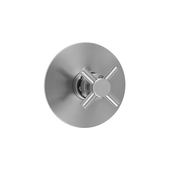 Round Plate With Contempo Cross Trim For Thermostatic Valves (J-TH34 & J-TH12) - Stellar Hardware and Bath 