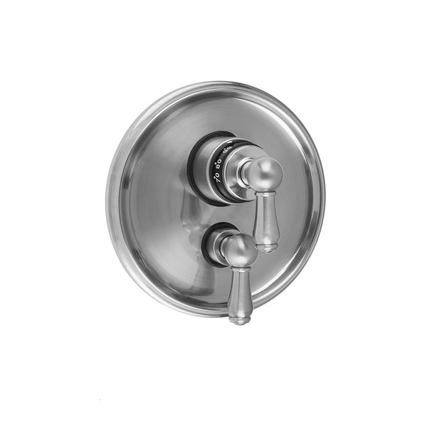 Round Step Plate with Regency Peg Thermostatic Valve and Regency Peg Volume Control Trim for 1/2" Thermostatic Valve with Integral Volume Control (J-THVC12) - Stellar Hardware and Bath 