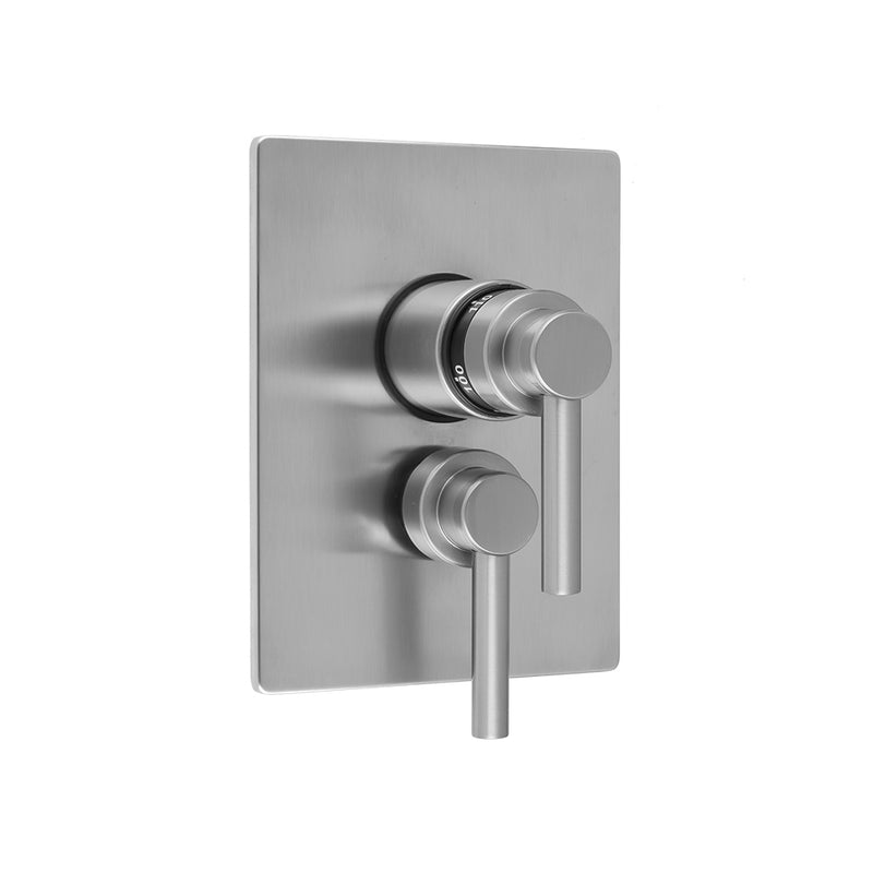 Rectangle Plate with Contempo Lever Thermostatic Valve and Contempo Lever Volume Control Trim for 1/2" Thermostatic Valve with Integral Volume Control (J-THVC12) - Stellar Hardware and Bath 