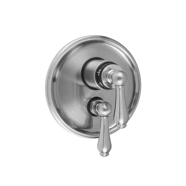 Round Step Plate with Regency Lever Thermostatic Valve and Regency Lever Volume Control Trim for 1/2" Thermostatic Valve with Integral Volume Control (J-THVC12) - Stellar Hardware and Bath 