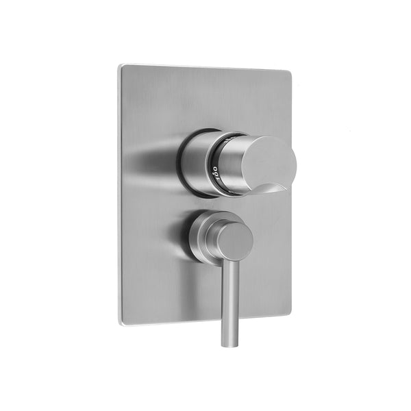 Rectangle Plate with Thumb Thermostatic Valve and Contempo Low Lever Volume Control Trim for 1/2" Thermostatic Valve with Integral Volume Control (J-THVC12) - Stellar Hardware and Bath 