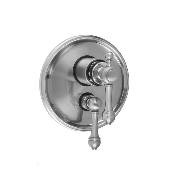 Round Step Plate with Majesty Lever Thermostatic Valve and Majesty Lever Volume Control Trim for 1/2" Thermostatic Valve with Integral Volume Control (J-THVC12) - Stellar Hardware and Bath 