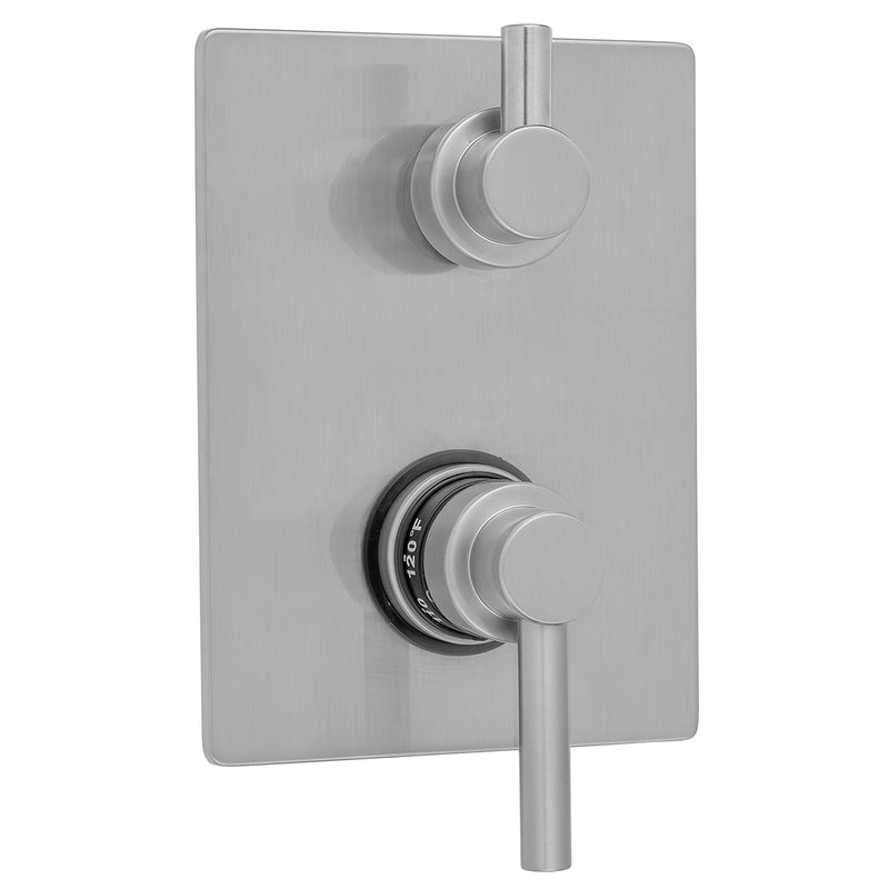 Rectangle Plate with Contempo Low Lever Thermostatic Valve with Contempo Short Peg Built-in 2-Way Or 3-Way Diverter/Volume Controls (J-TH34-686 / J-TH34-687 / J-TH34-688 / J-TH34-689) - Stellar Hardware and Bath 