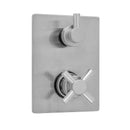 Rectangle Plate with Contempo Cross Thermostatic Valve with Contempo Short Peg Built-in 2-Way Or 3-Way Diverter/Volume Controls (J-TH34-686 / J-TH34-687 / J-TH34-688 / J-TH34-689) - Stellar Hardware and Bath 