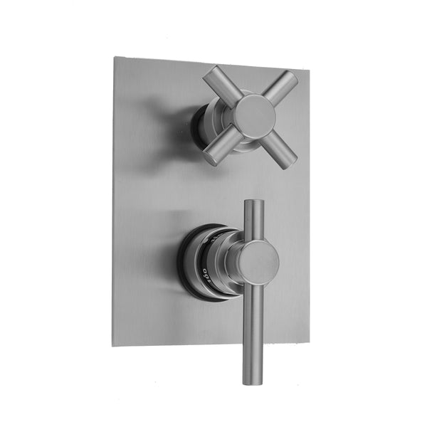 Rectangle Plate with Contempo Peg Thermostatic Valve with Contempo Cross Built-in 2-Way Or 3-Way Diverter/Volume Controls (J-TH34-686 / J-TH34-687 / J-TH34-688 / J-TH34-689) - Stellar Hardware and Bath 