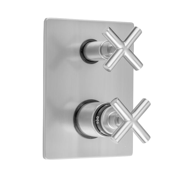 Rectangle Plate with Slim Cross Thermostatic Valve with Slim Cross Built-in 2-Way Or 3-Way Diverter/Volume Controls (J-TH34-686 / J-TH34-687 / J-TH34-688 / J-TH34-689) - Stellar Hardware and Bath 