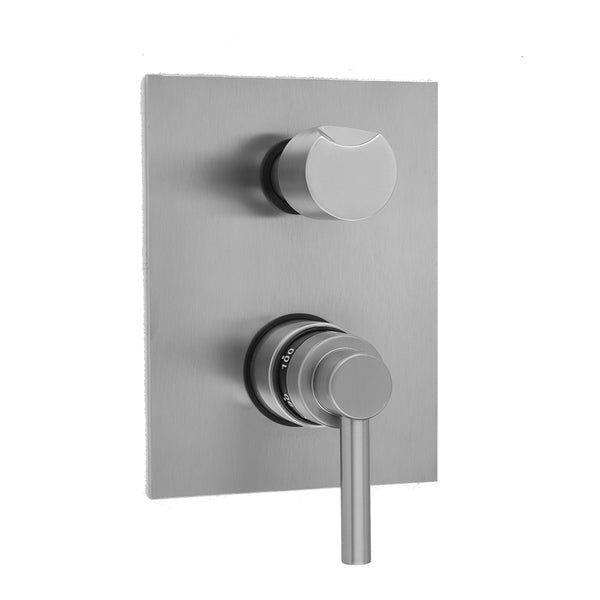 Rectangle Plate with Contempo Low Lever Thermostatic Valve with Thumb Built-in 2-Way Or 3-Way Diverter/Volume Controls (J-TH34-686 / J-TH34-687 / J-TH34-688 / J-TH34-689) - Stellar Hardware and Bath 