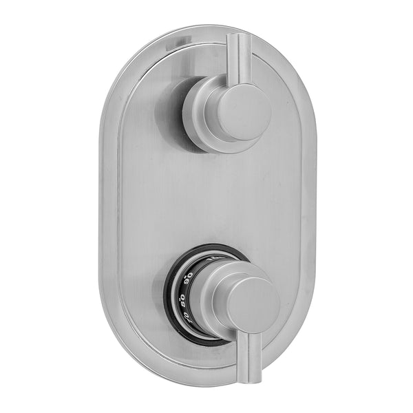 Oval Plate with Contempo Short Peg Lever Thermostatic Valve with Short Peg Lever Built-in 2-Way Or 3-Way Diverter/Volume Controls (J-TH34-686 / J-TH34-687 / J-TH34-688 / J-TH34-689) - Stellar Hardware and Bath 